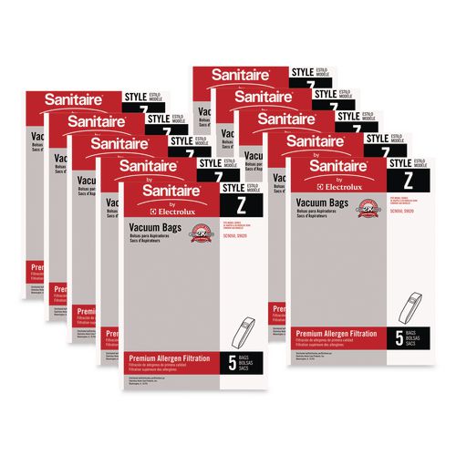 Sanitaire Style Z Vacuum Bags, 5/Pack, 10 Packs/Carton