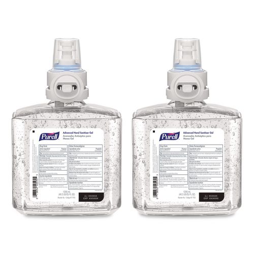 PURELL Advanced Hand Sanitizer Gel Refill, 1,200 mL, Clean Scent, For ES8 Dispensers, 2/Carton