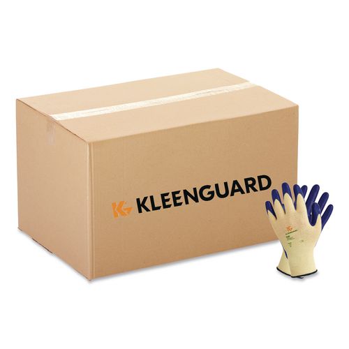 KleenGuard G60 Nitrile Coated Cut Resistant Gloves, EN388: 3221, Large (Size 9), Blue/Yellow, 12 Pairs