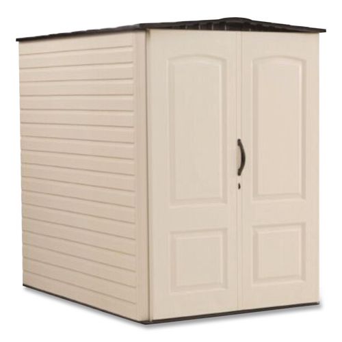 Rubbermaid Vertical Storage Shed, 159 cu ft, 5 ft x 6 ft, Sandalwood
