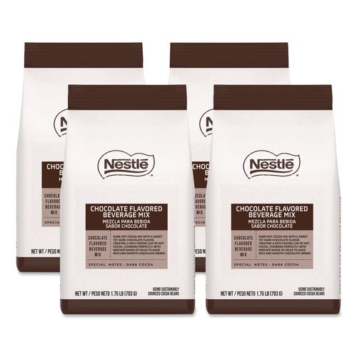 Nestlé Premium Hot Chocolate Mix, Rich Chocolate, 1.75 lb Bag, 6/Carton