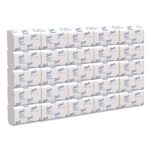 Scott Pro Scottfold Towels, 1-Ply, 7.8 x 12.4, White, 175 Towels/Pack, 25 Packs/Carton