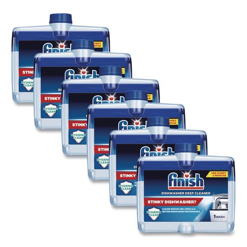 FINISH Dishwasher Cleaner, Fresh Scent, 8.45 oz Bottle, 6/Carton