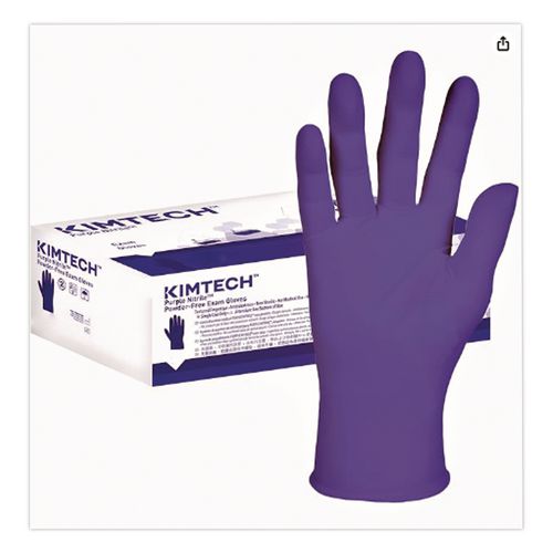 Kimtech PURPLE NITRILE Exam Gloves, Powder-Free, Large, 6 mil Thick, 12" Long, Purple, 500/Carton