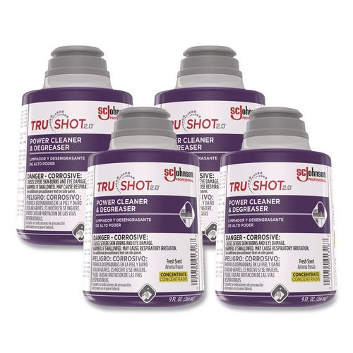 SC Johnson Professional TruShot 2.0 Power Cleaner, Fresh Scent, 9 oz Cartridge, 4/Carton