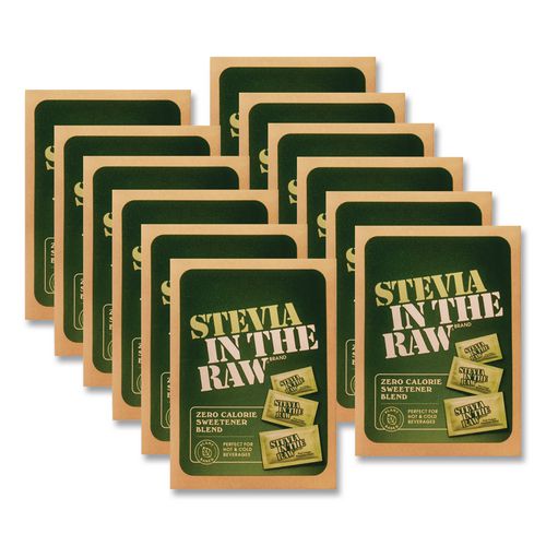 Stevia in the Raw Sweetener, 2.5 oz Packet, 50/Box, 12 Boxes/Carton