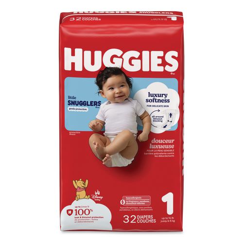 Huggies Little Snugglers Baby Diapers, Size 1, 8 lbs to 14 lbs, Disney Design, 32/Pack