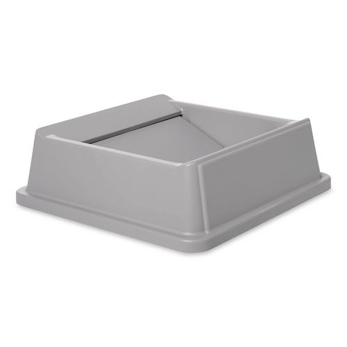 Rubbermaid Commercial Untouchable Square Swing Top Lid, Plastic, 20.13w x 20.13d x 6.25h, Gray