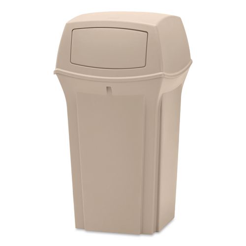 Rubbermaid Commercial Ranger Trash Can with 2-Door Lid, 35 gal, Structural Foam, Wool