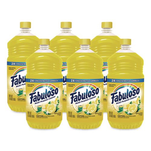 Fabuloso Multi-Use Cleaner, Refreshing Lemon Scent, 56 oz Bottle, 6/Carton