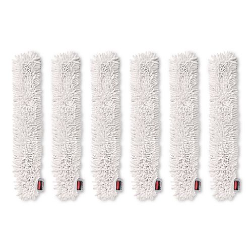 Rubbermaid Commercial HYGEN HYGEN Quick-Connect Microfiber Dusting Wand Sleeve, White, 6/Carton