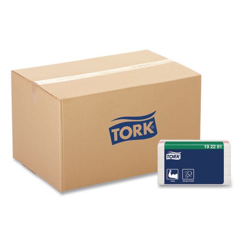 Tork Small Pack Foodservice Cloth, 1-Ply, 11.75 x 14.75, Unscented, White/Red Stripe, 50/Poly Pack, 4 Packs/Carton