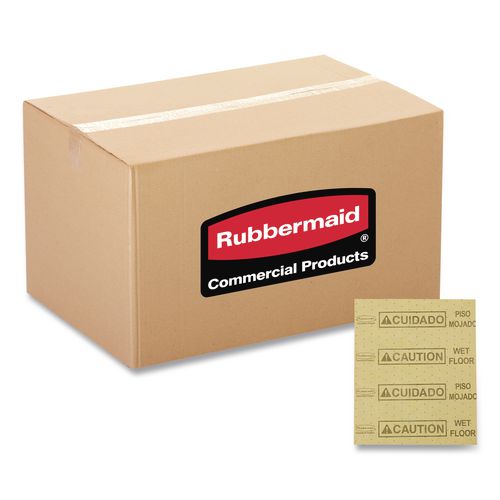 Rubbermaid Commercial Over-the-Spill Pad, Caution Wet Floor, 16 oz, 16.5 x 20, 22 Sheets/Pad