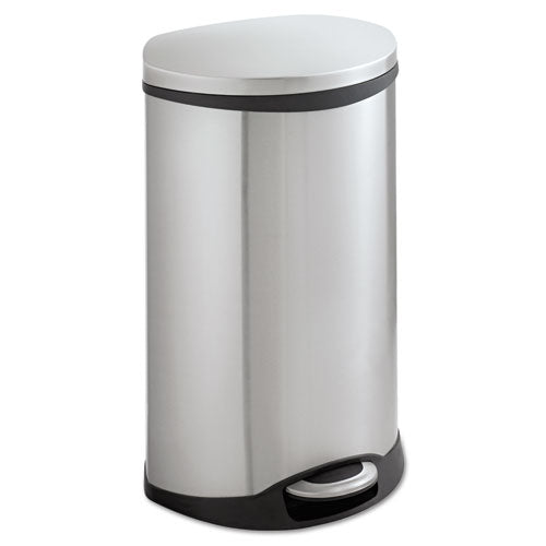 Safco Step-On Medical Receptacle, 12.5 gal, Steel, Stainless Steel