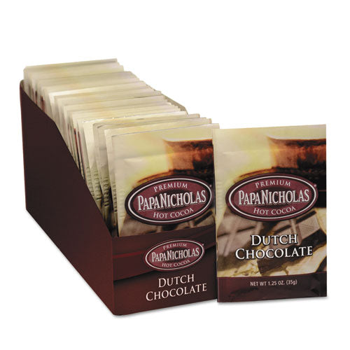 PapaNicholas Coffee Premium Hot Cocoa, Dutch Chocolate, 24/Carton