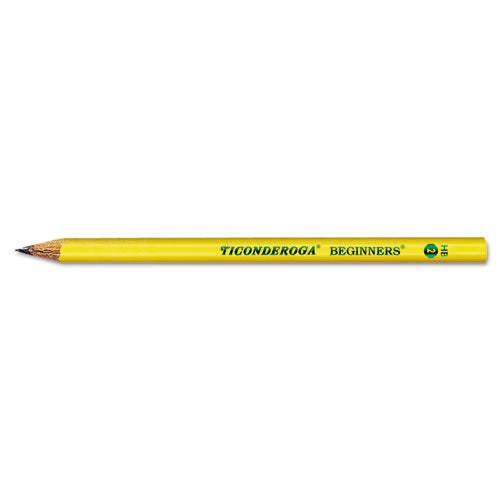 Dixon Ticonderoga Beginners Woodcase Pencil with Microban, HB (#2), Black Lead, Yellow Barrel, Dozen