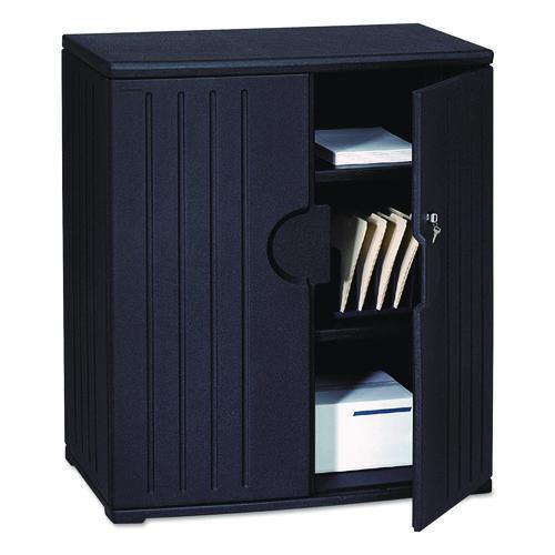 Iceberg Rough n Ready Storage Cabinet, Two-Shelf, 36w x 22d x 46h, Black