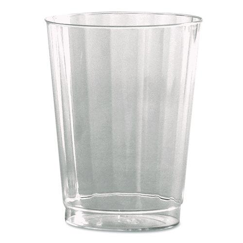 WNA Classic Crystal Plastic Tumblers, 10 oz, Clear, Fluted, Tall, 20/Pack, 12 Packs/Carton
