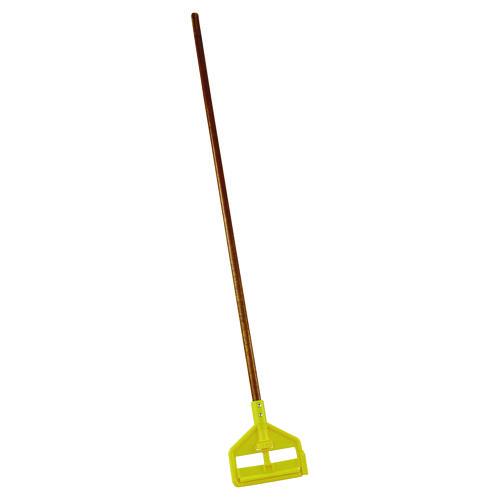 Rubbermaid Commercial Invader Wood Side-Gate Wet-Mop Handle, 54", Natural/Yellow