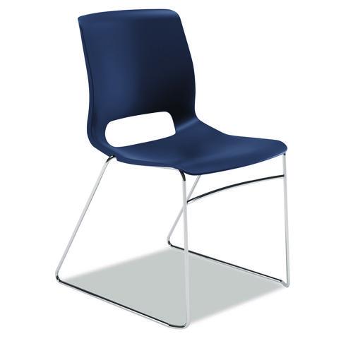 HON Motivate High-Density Stacking Chair, Supports 300 lb, 17.75" Seat Height, Regatta Seat, Regatta Back, Chrome Base, 4/Carton