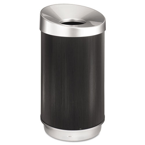 Safco At-Your-Disposal Vertex Receptacle, 38 gal, Polyethylene, Black
