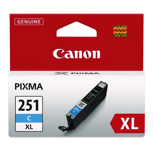 Canon 6449B001 (CLI-251XL) ChromaLife100+ High-Yield Ink, 695 Page-Yield, Cyan