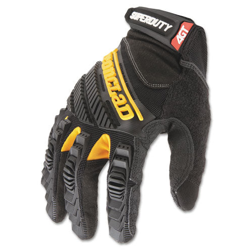 Ironclad SuperDuty Gloves, EN388: 4132, 12" Long, Large, Black/Yellow, Pair