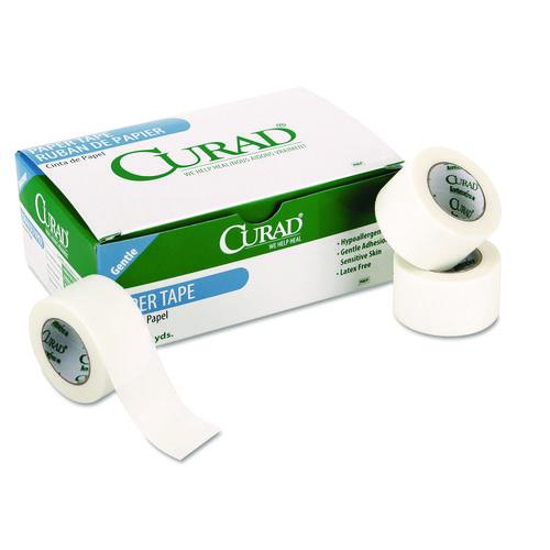 Curad Paper Adhesive Tape, Medium-Duty, 2" x 10 yds, White, 6/Pack