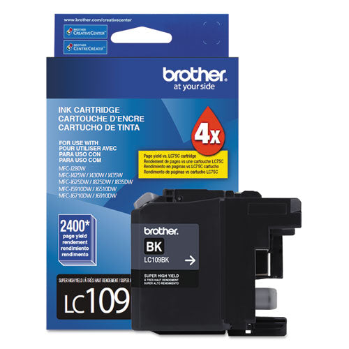 Brother LC109BKS Innobella Super High-Yield Ink, 2,400 Page-Yield, Black