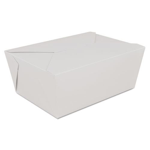 SCT ChampPak Retro Carryout Boxes, #4, 7.75 x 5.5 x 3.5, White, Paper, 160/Carton