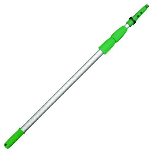 Unger Opti-Loc Aluminum Extension Pole, 14 ft, Three Sections, Green/Silver
