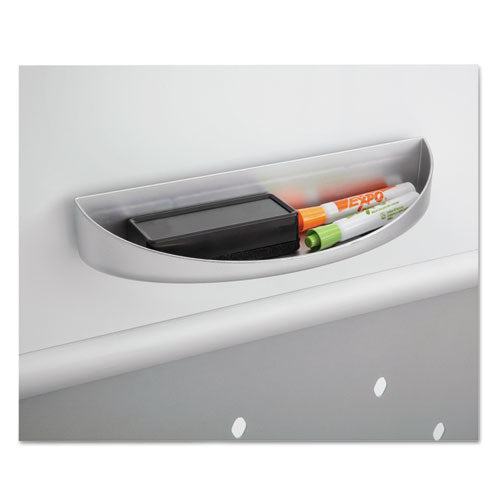 Safco Rumba Whiteboard Collaboration Screen Accessory Tray, 12.25" x 3.5" x 2.25", Silver