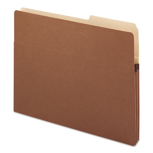 Smead Redrope Drop Front File Pockets with 2/5-Cut Guide Height Tabs, 1.75" Expansion, Letter Size, Redrope, 25/Box