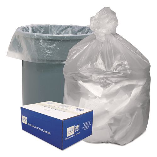 Good 'n Tuff Waste Can Liners, 30 gal, 8 mic, 30" x 36", Natural, 25 Bags/Roll, 20 Rolls/Carton