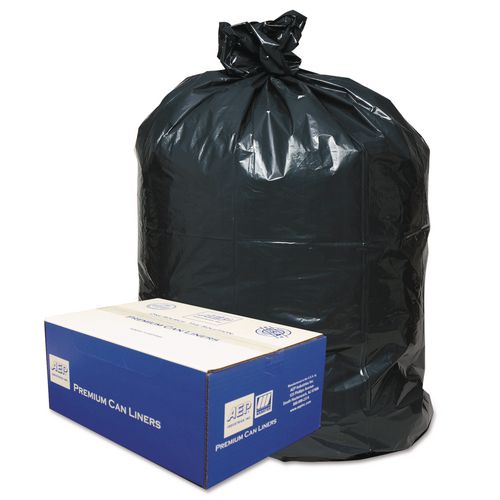 Classic Linear Low-Density Can Liners, 56 gal, 0.9 mil, 43" x 47", Black, 10 Bags/Roll, 10 Rolls/Carton