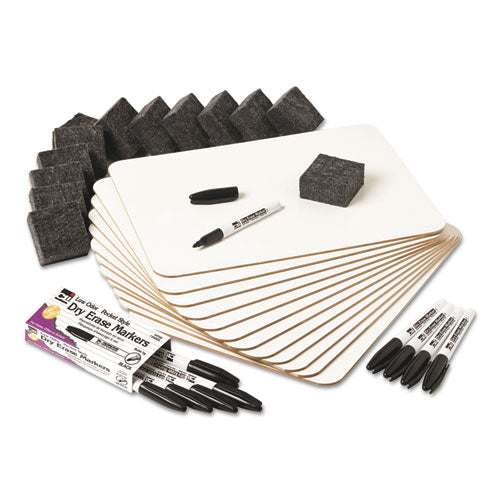 Charles Leonard Lapboard Class Pack for 12 Students, 12" x 9", White Surface