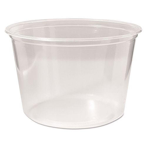 Fabri-Kal Microwavable Deli Containers, 16 oz, 4.6" Diameter x 3" h, Clear, Plastic, 500/Carton