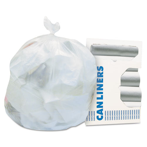 Heritage High-Density Waste Can Liners, 45 gal, 12 mic, 40" x 48", Natural, 25 Bags/Roll, 10 Rolls/Carton
