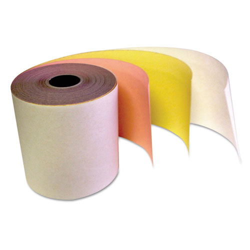 IMPRESO Carbonless Receipt Rolls, 3" x 67 ft, White/Canary/Pink, 5/Pack
