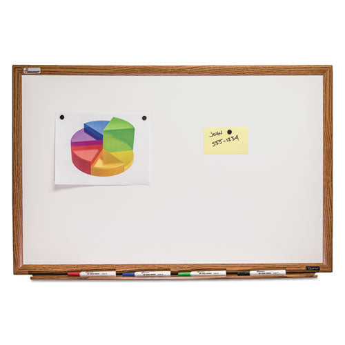 AbilityOne 7110013347082, SKILCRAFT Magnetic Porcelain Dry Erase Board, 72" x 48", White Surface, Natural Oak Frame