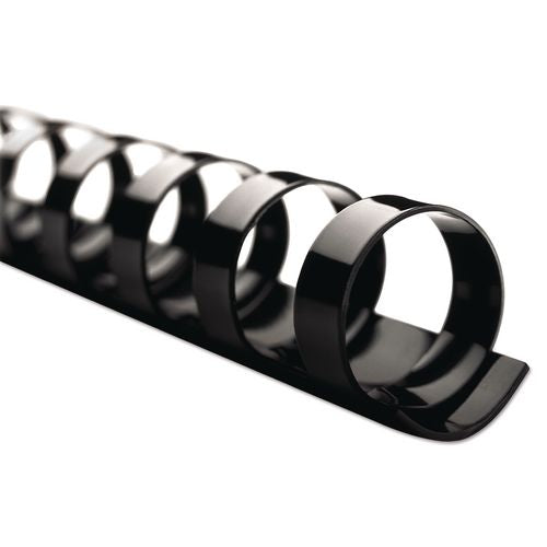 GBC CombBind Standard Spines for 11 x 8.5 Documents, 19 Rings, 0.25" (25-Sheet) Capacity, Black, 100/Box