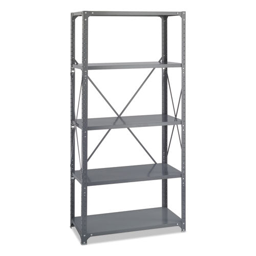 Safco Commercial Steel Shelving Unit, Five-Shelf, 36w x 18d x 75h, Dark Gray