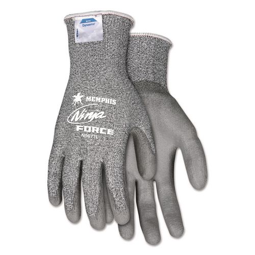 MCR Safety Ninja Force Gloves, EN388: 4542, Large, Gray, Pair
