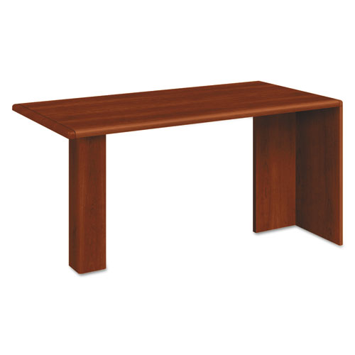 HON 10700 Series Peninsula with End Panel, Wood Support Column, 60w x 30d x 29.5h, Cognac