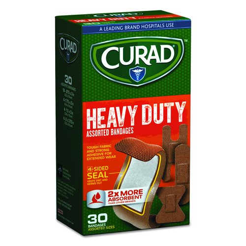 Curad Heavy Duty Bandages, Assorted Sizes, 30/Box