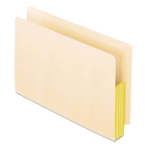 Pendaflex Manila Drop Front Shelf File Pockets with Rip-Proof-Tape Gusset Top, 5.25" Expansion, Legal Size, Manila, 10/Box