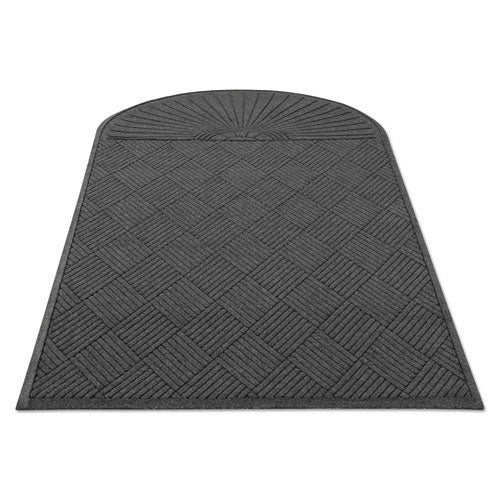 Guardian EcoGuard Diamond Floor Mats, Rectangular with Single Fan, Charcoal Gray Carpeted Surface, 96" x 48"