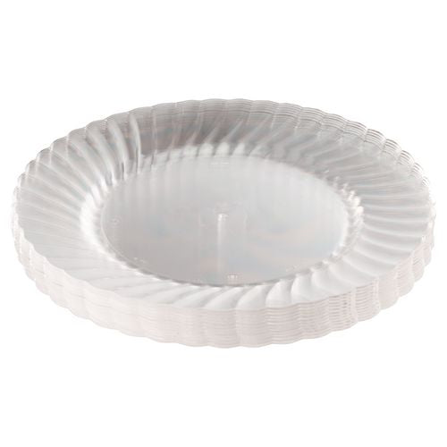 WNA Classicware Plastic Plates, 9" dia, Clear, 12/Pack, 15 Packs/Carton