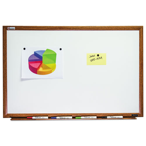 AbilityOne 7110013347079, SKILCRAFT Magnetic Porcelain Dry Erase Board, 36" x 24", White Surface, Natural Oak Frame