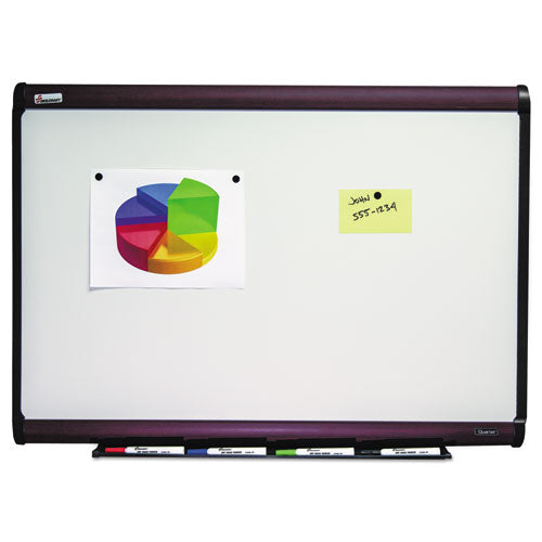AbilityOne 7110016305166, SKILCRAFT Magnetic Porcelain Dry Erase Board, 72" x 48", White Surface, Natural Mahogany Frame